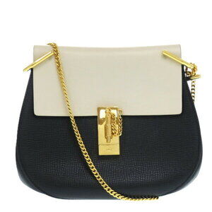 Chloe Drew leather shoulder bag black beige